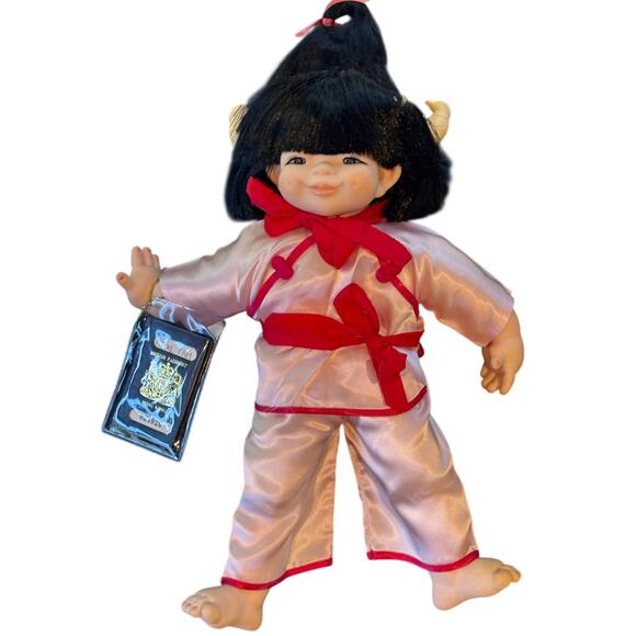 Chopstick Kid Other - Vintage 1982 Chopstick Kids Doll with Baby in Carrier & Passport, JMB Jacobsen